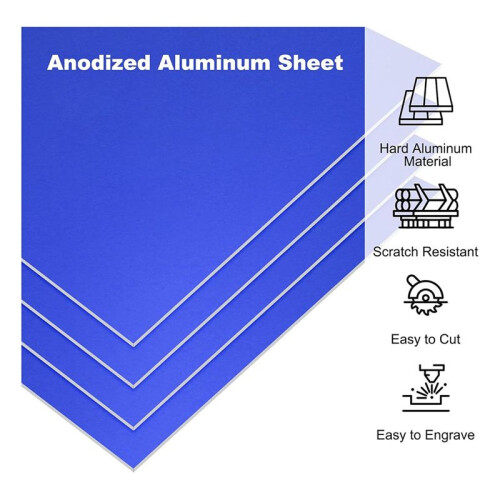 Folha de Alumínio Anodizado de 7x5x1/32 Polegadas, 10 Unidades de Placa de Alumínio Retangular de Metal com 0,8 mm de Espessura em Branco para 1