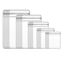 50pcs 5 Sizes Clear Jewelry Organizer Earring Ring Necklace Storage Bags Travel, Anti Tarnish Protect Jewelry