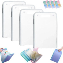 Carpeta Impermeable Extendida de 4 Piezas, Administrador de Archivos Vertical con Asa, Carpetas de Oficina Portátiles de Varias Páginas A4 de 13