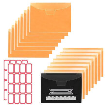 16 PCS Stamp and Die Storage Bag and Magnetic Sheet - Die Storage Set for Cutting,Scrapbooking,Storing  Dies-Orange