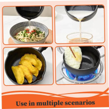 Olla para Derretir Mantequilla, Derretir Mantequilla, Olla para Salsa de Hierro Fundido Antiadherente con Manejar de Madera, Olla para Derretir
