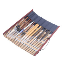 15 Pinceles de Escritura Chinos con Soporte Enrollable para Pinceles, Arte de Acuarela, Tinta de Cerámica, Pintura y Escritura