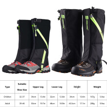 Dual-Layer Waterproof Snow Gaiters for Hiking & Skiing, Black