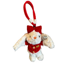 Cuteness konijn pluche sleutelhanger zacht speelgoed-rode knop