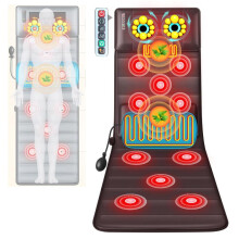 Electric Massage Mat with 30Head Shiatsu, Heat Therapy, 10 Motors for Full Body, Neck and Shoulder