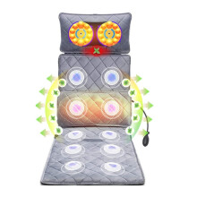 Massage Chair Pad with Heat, 10 Vibration Motors, Full Body Heated Massage Mat with Pillow for Back, Neck and Lumbar Relief
