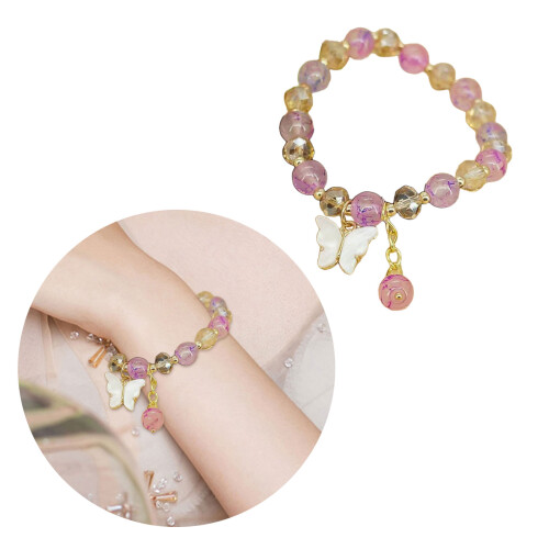 Bracelet à breloques en cristal élégant, accessoire-vert violet 2