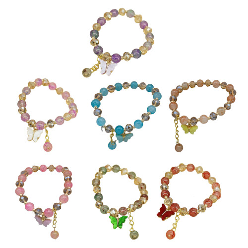 Bracelet à breloques en cristal élégant, accessoire-vert violet 1