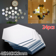 24-PCS Spiegel-Wandaufkleber quadratischer Acryl-Wandaufkleber Selbstklebende Fliesenaufkleber für Badezimmer-DIY-3D-Wanddekoration