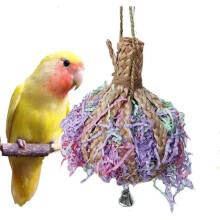 Papegaaienversnipperaar Speeltje Droog Anti-bijtende Papegaaienkooi Foerageerspeeltje Kauwspeeltje met Bell Papegaaien Speelgoed En Vogelaccessoires