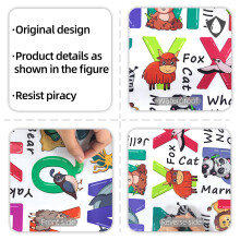 Voor kinderen: alfabetraamstickers met dierenontwerpen, kleurrijke educatieve stickers voor de muren van klaslokaal, kleuterkamer en speelkamer.