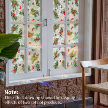 Christmas Red Berry Sunlight Glass Sticker Fenster Doppelseitige statische Klebe Bunte Dekoration für den Geschäftsgebrauch