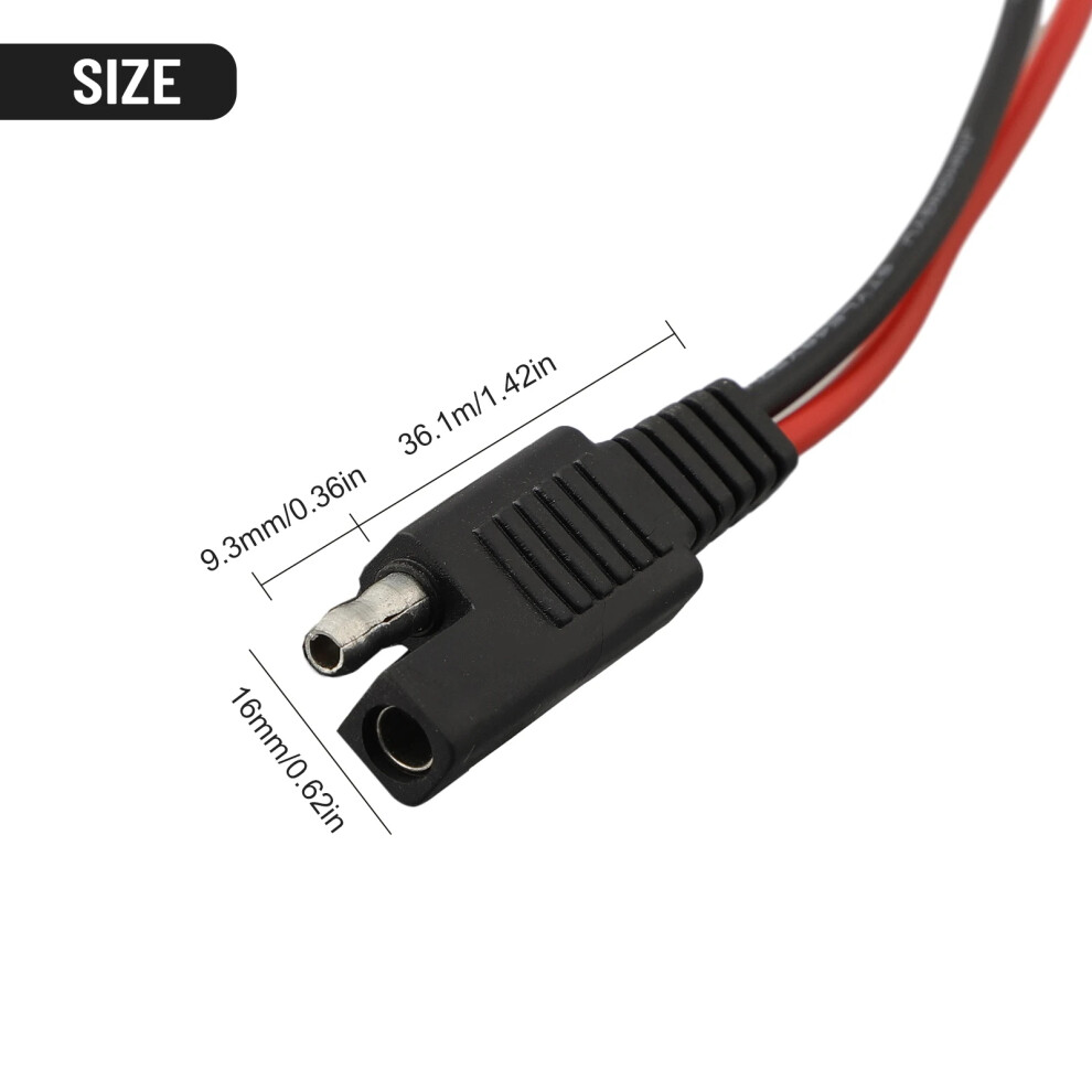 1Pair Sae Extension Cable 18Awg Male Female Connector 0 5Ft Length Suitable For Solar Panel Connectors And More 6935161424881