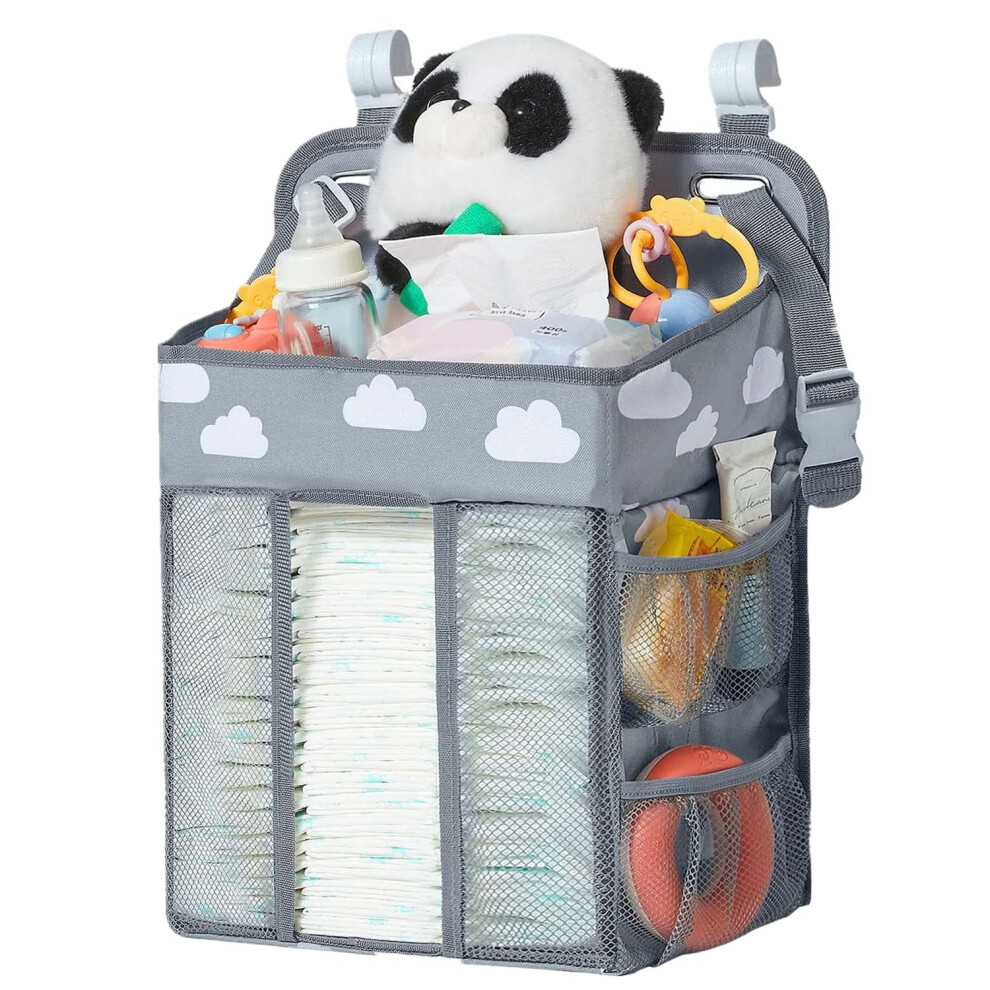 Hanging Diaper Organizer Nursery Caddy With Multiple Pockets Diaper Storage Organizer For Changing Tables Cribs Playard