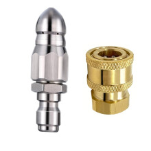Wasserstrahl-Hochdrucksprühdüse Saubere 1/4" Edelstahl-Hochdruckreiniger Schnellstecker – Ablassschlauchdüse