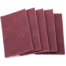 Für Scouring Pad Scotched Abrasive, 5 Stück/Set Scourer Scouring Pad Industrial Scourer Abrasive Finishing Pads (rot)