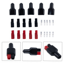 5 Paare 30 AMPERE, 600V für Anderson-Steckverbinder, Gummi, schwarze Abdeckungen, Hülsen Trennwinde, elektrische Stromkabel, Steckverbinder