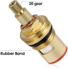 Efficient Basin Faucet Valve, Brass Ceramic Stem Cartridge with Quarter Turn Mechanism, Ensuring Quick Hot & Cold Water Switching (2Pcs)