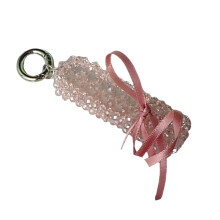 Modern Crystal Shoe Keychain with-Pink Round hanging buckle
