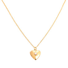 Elegant Heart Necklace with Photo Locket Adjustable Length-June