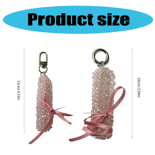 Modern Crystal Shoe Keychain with Bowknot-White key chain 2