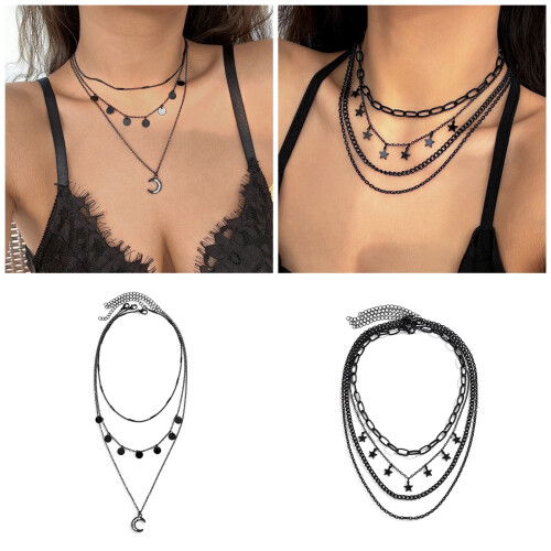 Gothic-Halskette mit schwarzem-Stern 2