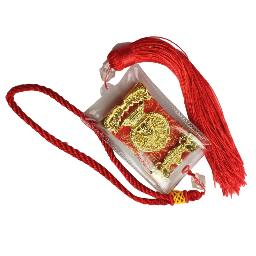 Great Compassion Mantra Car Pendant Alloy Nylon Rearview Mirror Charm Red 7901369131912