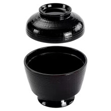 Japanese Soup Bowl and Rice Bowl Multipurpose Heat Resistant Easy Clean Black Tableware for Dining