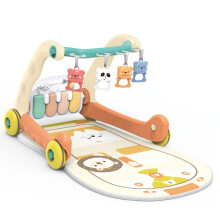 2-in-1 Baby Push Walker with Soft Mat, Night Light & Music Toy
