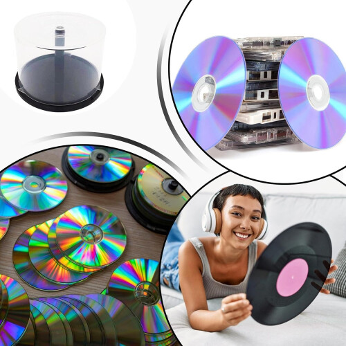 DVD Cake Case Transparent Column Empty DVD Storage Box Black Spindle 50 Disc Capacity For Home Bar 2
