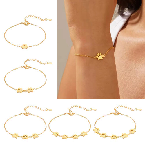 Bracelet à breloques élégant en forme de pattes d'animaux,-2 2