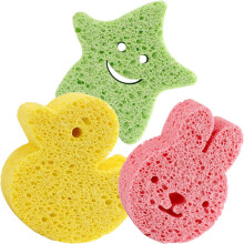 3Stk Badschwämme Für Kinder Holzfaser