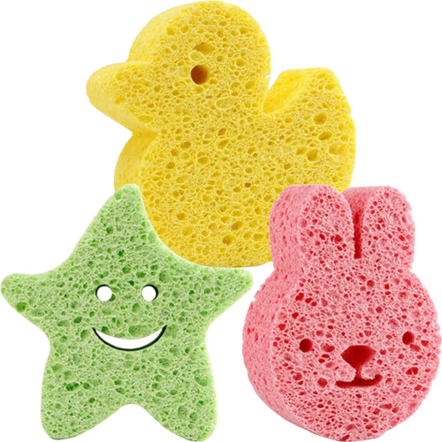 3Stk Badschwämme Für Kinder Holzfaser 2