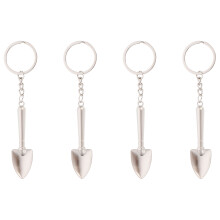 4Stk Schaufelförmige Schlüsselringe Metall Silber Kreativ Für