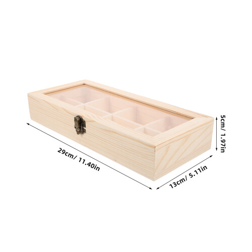Wood Geteilter Behälter Für Schmuck Und Teebeutel Mit 2