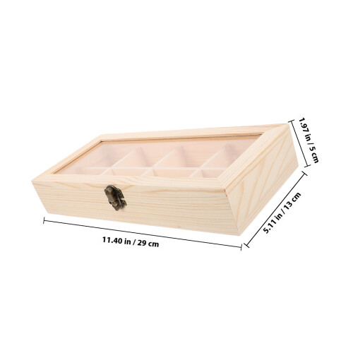Wood Geteilter Behälter Für Schmuck Und Teebeutel Mit 1