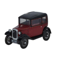 Oxford Diecast 76ASS003 Austin Seven RN Saloon Maroon OO Gauge