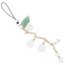 blumenförmiger handy-anhänger mit schlaufe für handtasche