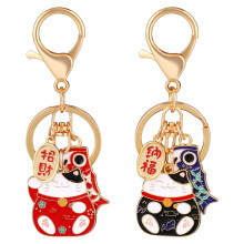 2 japanische katzen schlüsselanhänger glückskatze form