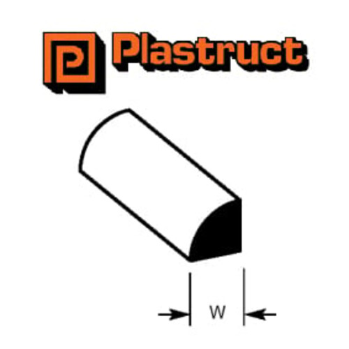 Plastruct 90896 (MRQ-125P) Quarter Round Rod 3.2mm 5pc