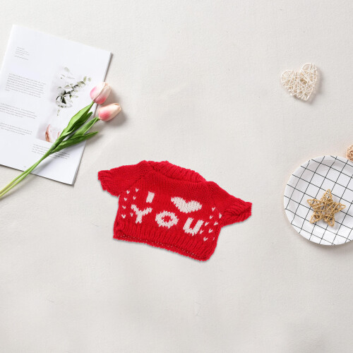 Vêtement Pour Peluche En Coton Doux Rouge 2
