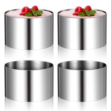 4pcs stainless steel round mousse ring mold for cakes cookies donuts