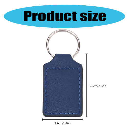 10 Pieces Sublimation Blanks PU Leather Keychains-Blue 2