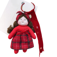 Stylish Bag Charm New Year Redness Doll Accessory-lattice