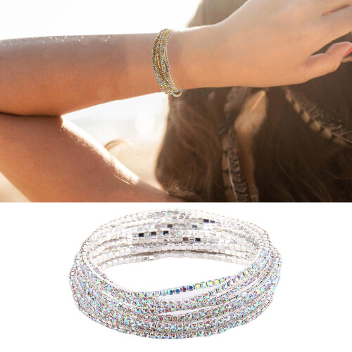 Stilvolles mehrschichtiges elastisches Armband-gemischte Farben 2