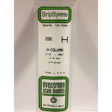 EverGreen EVG286 0.19 in. - 4.8 mm H Column Styrene Railroad Scratch Building Supply, Opaque White