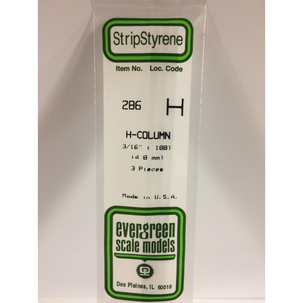 Evergreen Evg286 0.19 In. - 4.8 Mm H Column Styrene Railroad Scratch Building Supply, Opaque White