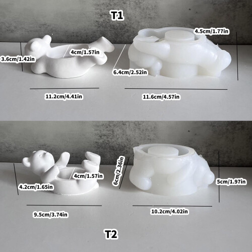 Candle Holder Silicone Mold Candle Bracket Molds-hugging bear 2