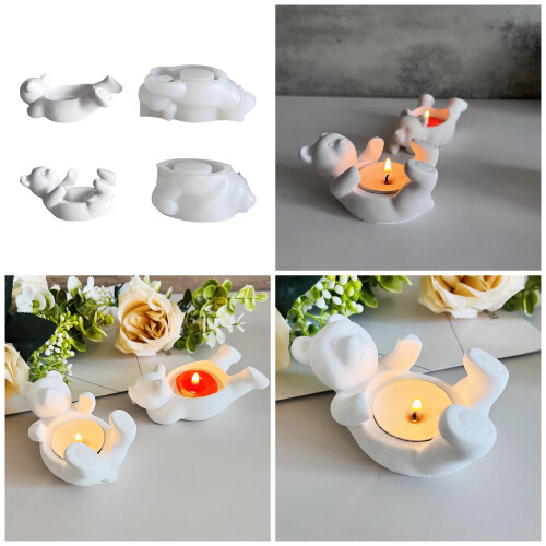 Candle Accessories Molds Candle Holder Mold Bear-hugging bear 2