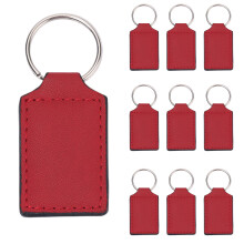 Set mit 10 Schlüsselanhängern aus PU-Leder,-Rot